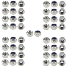 304 Stainless Steel Hex Nut Nylock Locknuts A2-70 50 M8-Pitch 1.25