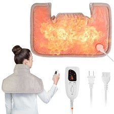 Microfiber Heating Pad for Neck Shoulder Electric Heat Wrap 6 Heat Setting Timer