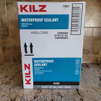 Case of 12 KILZ Waterproof Sealant Clear 10.1 FL OZ 100% Silicone S2011