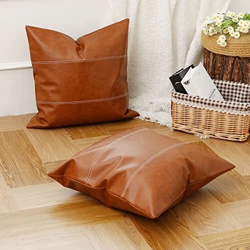 Leather pillow 2025 cover 24x24
