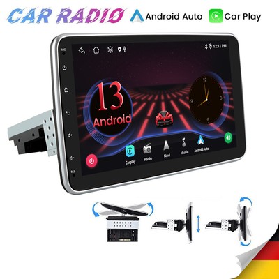 Universal Autoradio 10.1'' HD Carplay GPS Android13 Drehbar SWC 1DIN USB DSP WIFI