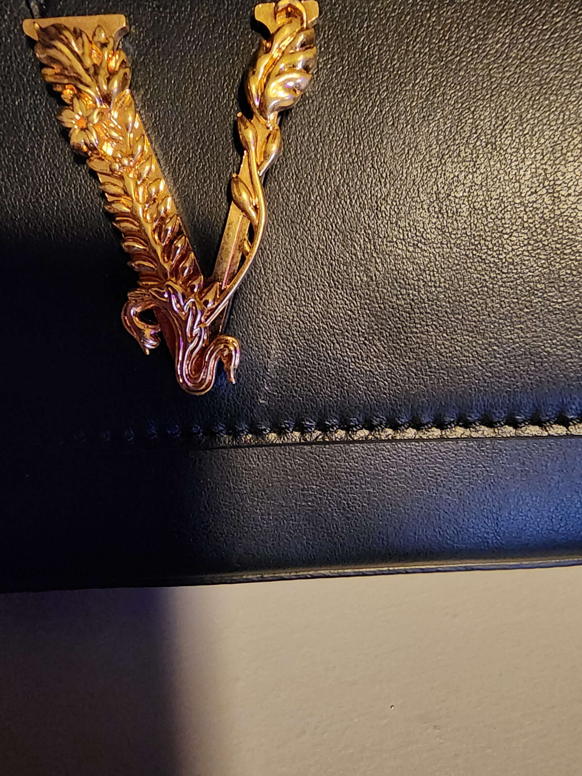 Authentic Versace Black Virtus Mini Crossbody Bag - image 6