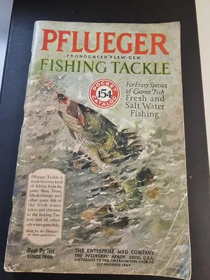 1934 Enterprise Pflueger Fishing Tackle Pocket Catalog 154 - Photo 1/4