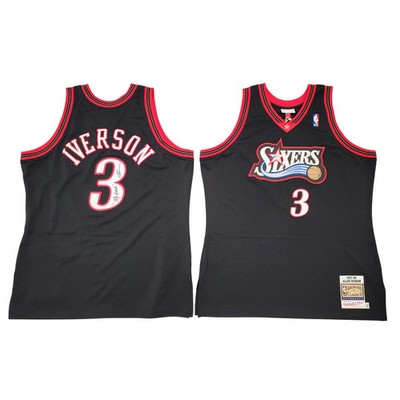 ウェア Sixers authentic uniform Mitchell & Ness Men's Mitchell & Ness Allen Iverson Black Philadelphia 76ers 2000