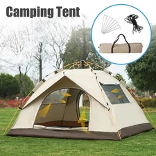 Camping Tent -3-4-Person Easy Pop Up Tent with 2 Doors -UPF50+ Waterproof Canopy