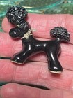 Vintage Black Japan Pocelain Spaghetti Trim Poodle Puppies Figurines — photo 7