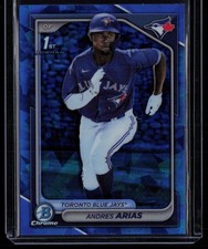 ANDRES ARIAS 2024 BOWMAN CHROME SAPPHIRE RC TORONTO BLUE JAYS #BCP-236 1ST