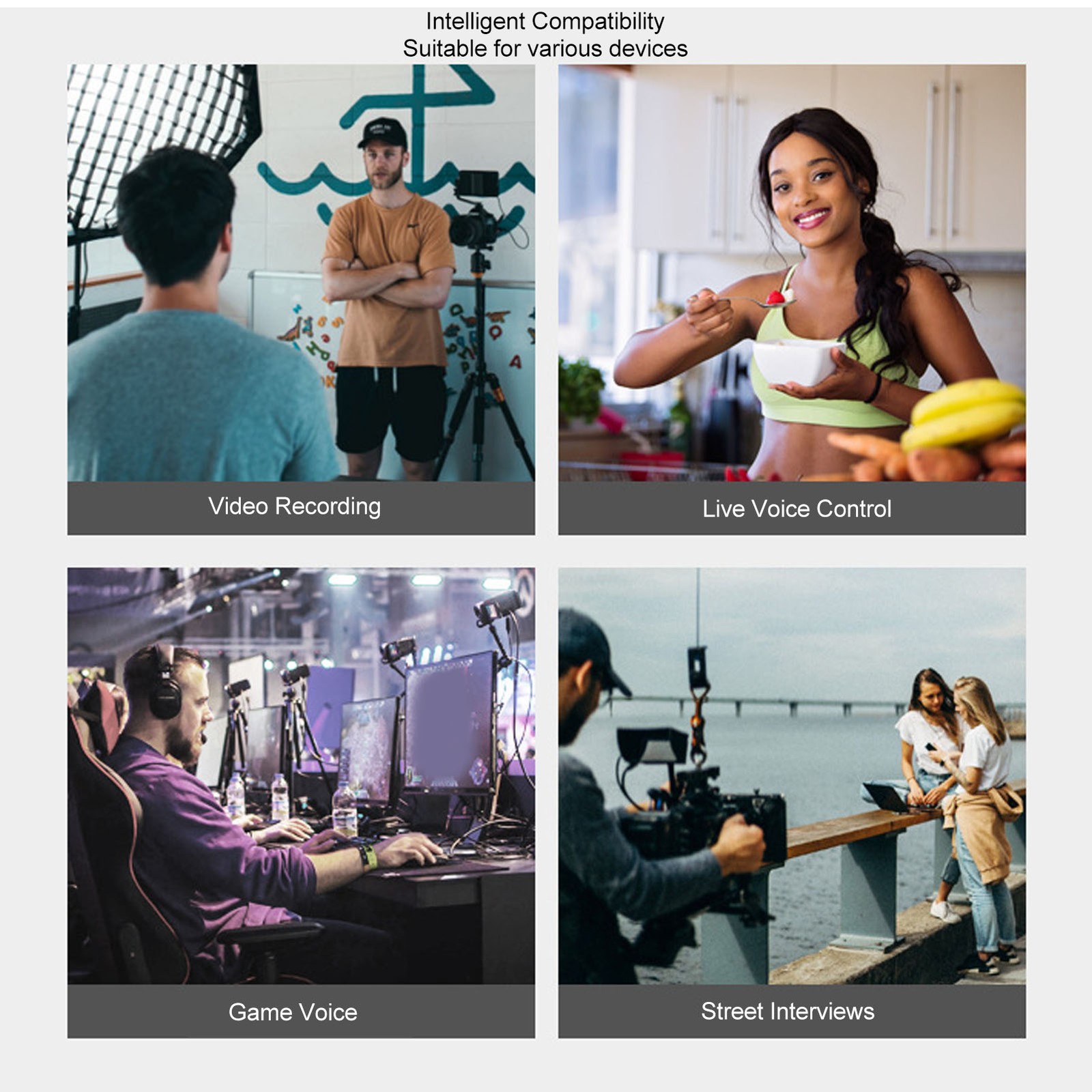 Clip On Microphone 360° Rotation 3.5mm Jack Noise Reduction Cardioid Lavalier AS