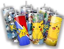 Pokemon 20 OZ STAINLESS STEEL TUMBLER CUP +LID/STRAW