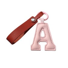 Retui Cute Leather Initial Letter Keychain Soft Alphabet Bag Charm Small, A