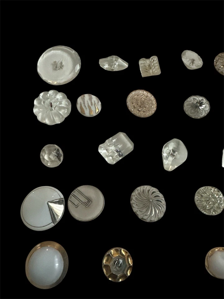 Antiguo Vintage Botón Vidrio Colección Victoriano Y Art Deco Lote de 32 Foto 2 de 4