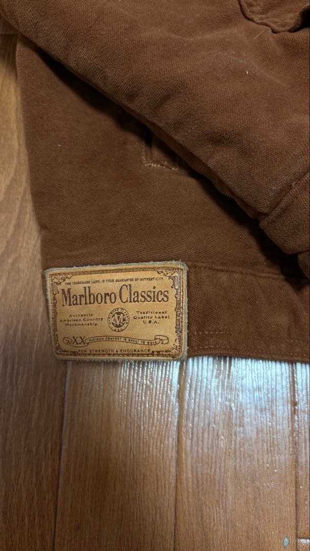 Marlboro Classics 90s Jacket Leather Collar Cotton Wool Brown XL