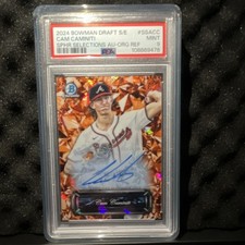Topps 2024 Bowman Draft Sapphire Cam Caminiti SSA-CC Orange /25 Auto PSA 9 Brav…