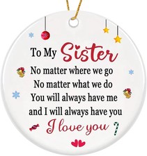 Sister Christmas Ornaments 2025,Sisters Gifts for Tree,White...