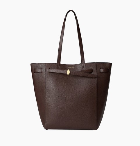 !! NEW !! Veronica Beard Dash Leather Tote Bag Dark Raisin Origin Pack
