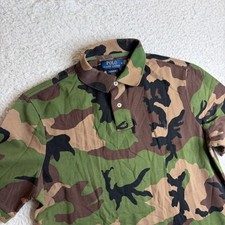 Polo Ralph Lauren Mens Camo Polo Shirt Classic Fit Woodland Camouflage Medium