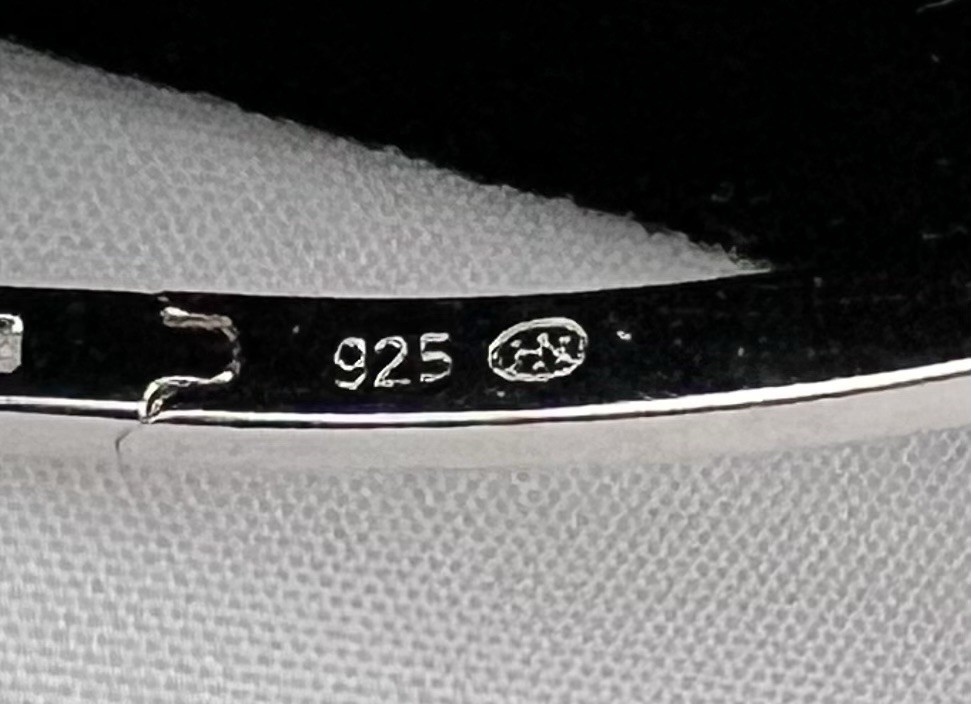 Heng Ngai Sterling Silver, Gold Vermeil & Diamond Hinged Bangle sz 7" View 6