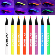 8 Colors UV Neon Liquid Eyeliner Set, Matte Colored Eyeliners Pen, Colorful Wate