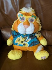 Fisher Price Wild Puffalump Lion Orange vintage plush 1987 toy 18" with glasses 
