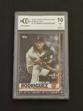 2019 DERECK RODRIGUEZ Topps Opening Day Purple Foil #118 MINT 10 Giants Twins