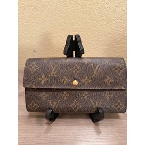 Louis Vuitton Monogram Sarah Wallet Long Flap Brown Canvas