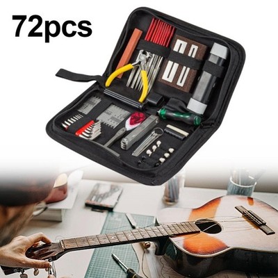 Gitarren Reparatur und Wartungsset 72pcs Edelstahl Werkzeug Zubehör Komplett
