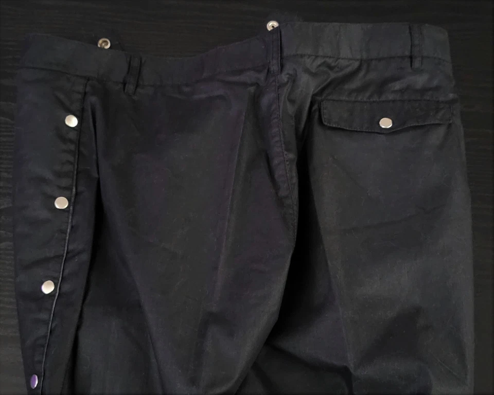 1983 Bugle Boy CO USA Original Parachute Pants Black w/ Silver Snaps NEW WAVE - Image 4 of 4