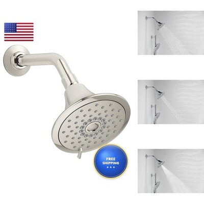 KOHLER 22169-G-SN Forte Showerhead Wall-Mount 3-Spray 1.75 GPM Polished Nickel