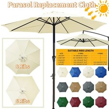 Large Parasol Umbrella Garden Patio Table Sun Shade Canopy with Crank Tilt