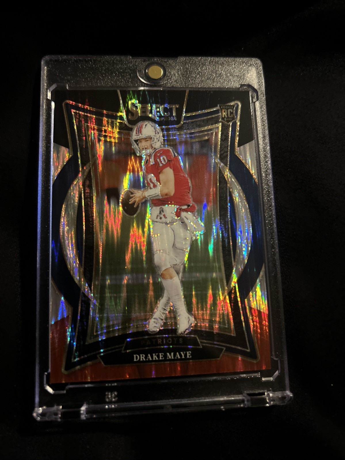 2024 Select Concourse Drake Maye Black & Red Shock Prizm RC New Mag Rookie Card