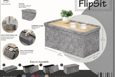 Folding Ottoman Flipsit Storage Box Pouffe Seat Stool Tea Table Large Foot stool