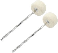 2 Pack Wool Felt Bass Drum Pedal Beater Mallet, Non-Slip Drum Percussion Sticks