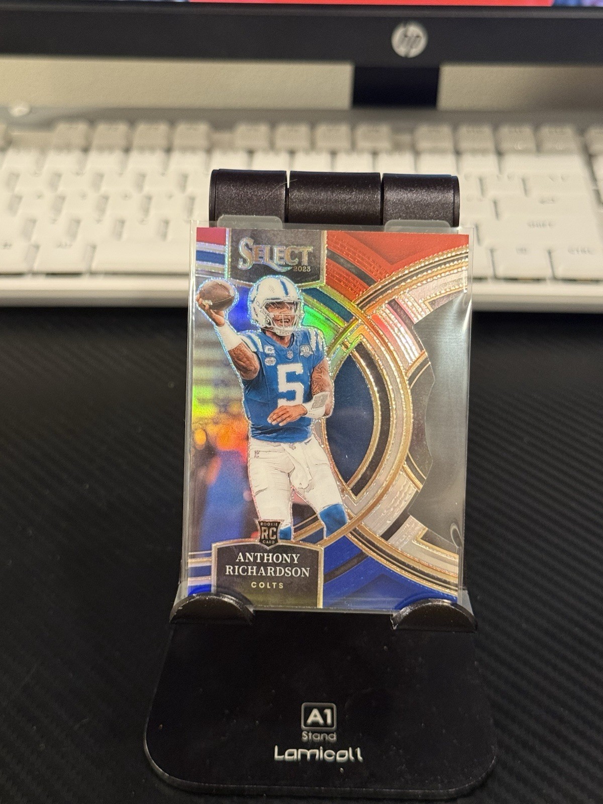 2023 Panini Select - Anthony Richardson #117 Red & Blue Prizm Die-Cut (RC)