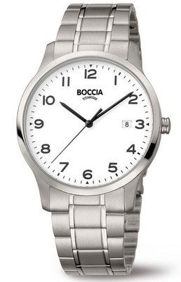 Boccia Titanium 3620-01 Herrenuhr Titan mit arabischen Ziffern Ø40mm