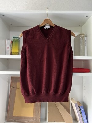 Ferrante Strickweste Pullunder Gr. 54 L XL Weinrot Reine Schurwolle Woolmark Top