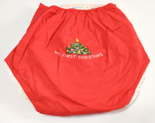 VTG Nathan Krauskopf My First Christmas Vinyl Red Diaper Cover Sz L Switzerland