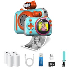 Camera for Kids Instant Print, 2" 1080P 32G HD Camera for Kids with Film, Bes...