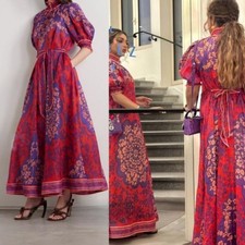 Zimmermann Raie Dress Size 3 / AU 14 / US 10 Swing Maxi Print Belted Party