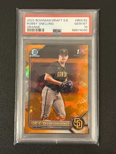 Robby Snelling 2022 Bowman Draft Sapphire 1st Orange Refractor 08/25 PSA 10