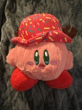 Kirby Plush With Sprinkled Moose Hat RARE Stuffed Animal Nintendo Kids Toy