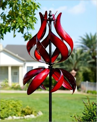 Yard Garden Wind Spinners - Large Outdoor Metal Wind Spinners with Stake
