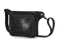 Harley Davidson Women's Eyelet Embossed B&S Logo Leather Belt Bag MHW122/08