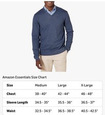 Men's V-Neck Pullover Sweater Blue Long Sleeve Knit Solid
