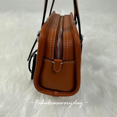 COACH Swing Zip 20 Crystal Signature Jacquard Handbag Burnished