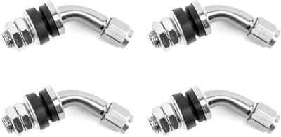 QWORK Tire Valve Stem, 4Pcs 45 Degree Angled Bolt-in Valve Stems for Car Motorcy