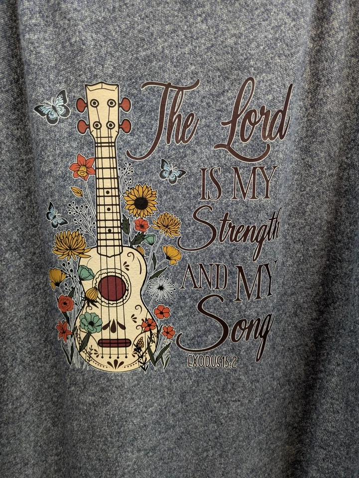 Sudadera Cristiana Para Mujer XL Reciclada Comparte Tu Fe Señor Fuerza Canción Foto 2 de 4