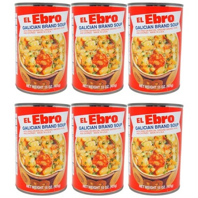 El Ebro Caldo Gallego Galician Brand Soup 15 oz Cans (6 Pack) Spanish Style