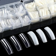 1000PCS Nail Tips Acrylic Nails 10 sizes Artificial Half Cover False Flake Nail 