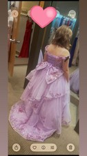 Girls Purple Formal Tulle Dress Sequin Floral Applique Floor Length Size 16