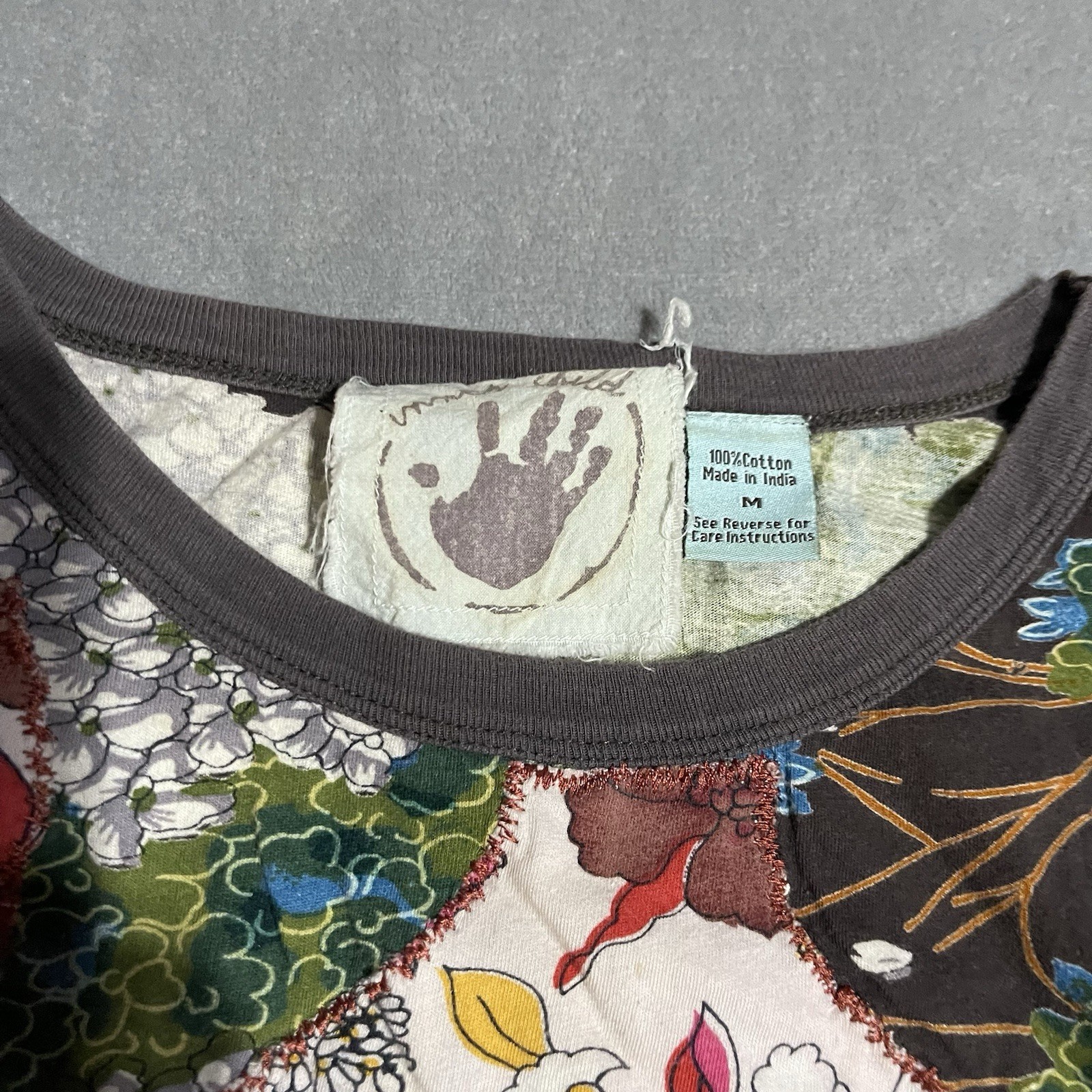 Inner Child Top Womens Medium Patchwork Embroider… - image 2